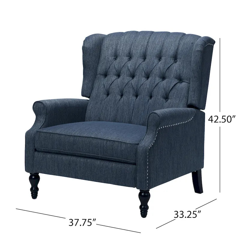 Fauteuil inclinable en tissu à dossier haut, touffeté, très grand format
