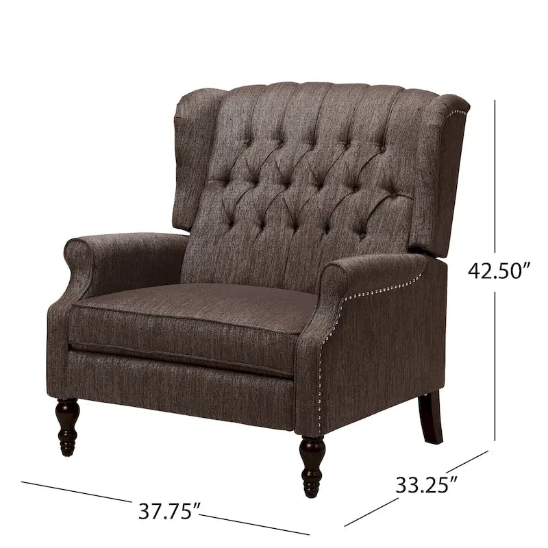 Fauteuil inclinable en tissu à dossier haut, touffeté, très grand format