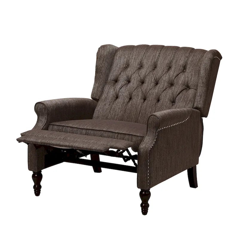 Fauteuil inclinable en tissu à dossier haut, touffeté, très grand format