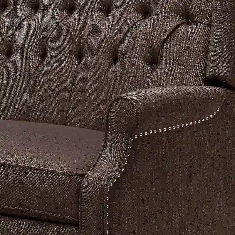 Fauteuil inclinable en tissu à dossier haut, touffeté, très grand format