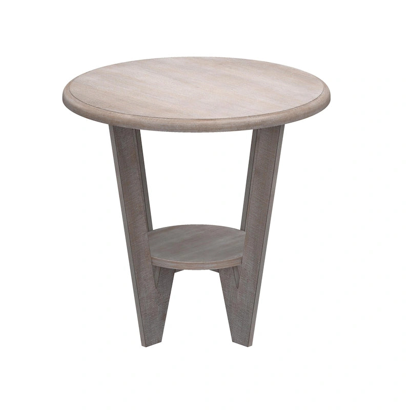 Table d'appoint rustique de ferme avec étagère de rangement