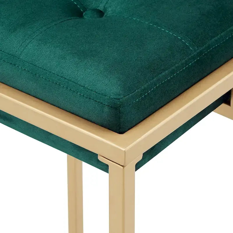 Tabouret de bar en velours doré avec dossier capitonné