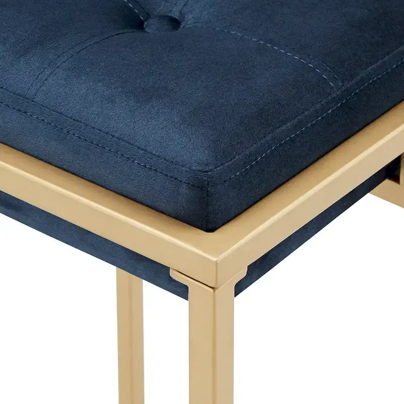 Tabouret de bar en velours doré avec dossier capitonné