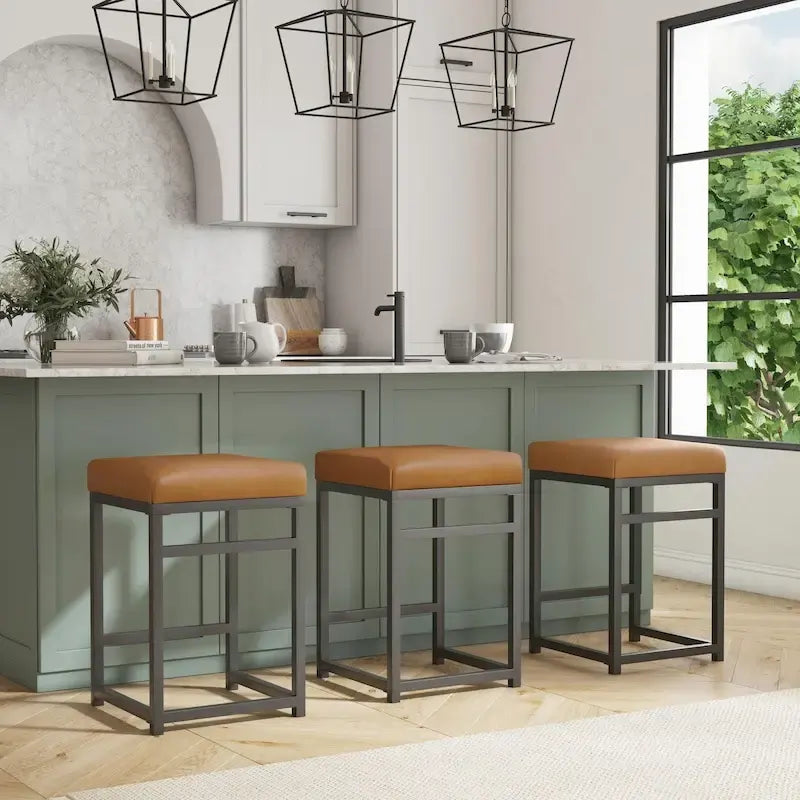 Tabouret de comptoir en métal sans dossier 24 pouces