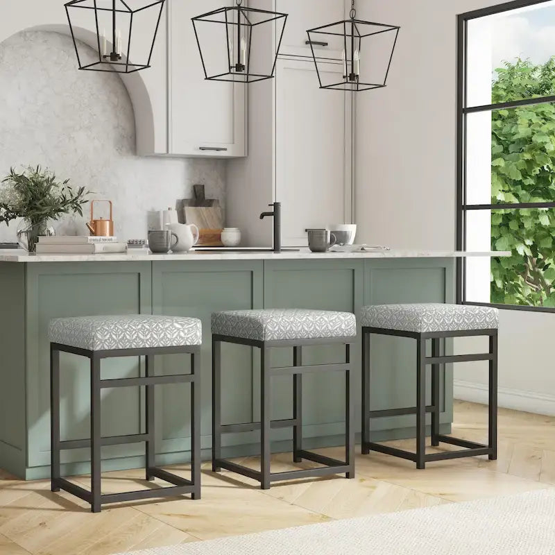 Tabouret de comptoir en métal sans dossier 24 pouces