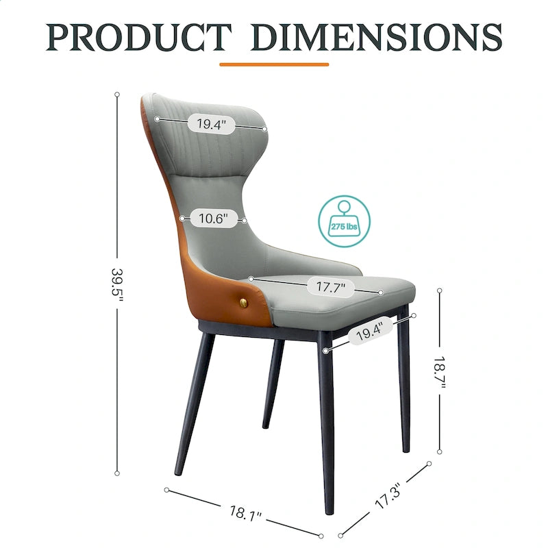 Chaise de salle à manger/fauteuil de salon/chaise sans accoudoirs/chaise à dossier capitonné de style moderne