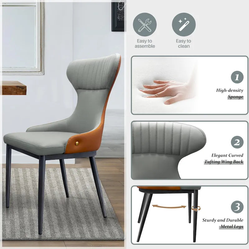 Chaise de salle à manger/fauteuil de salon/chaise sans accoudoirs/chaise à dossier capitonné de style moderne