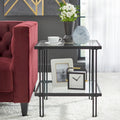 Table d'appoint en métal et verre