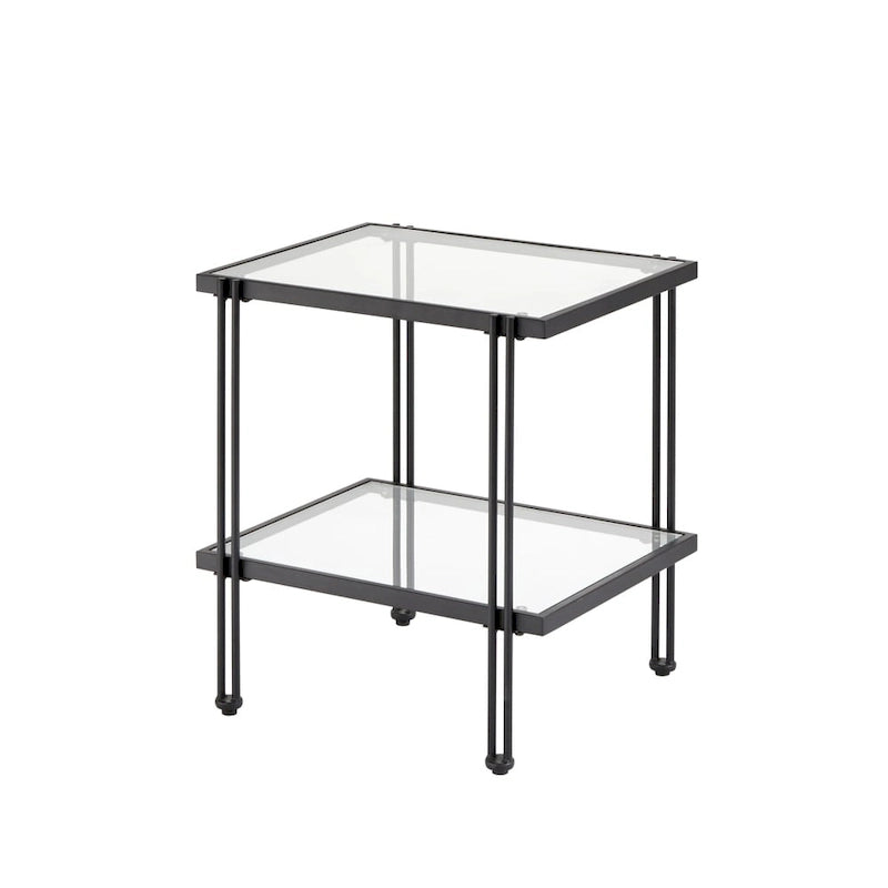 Table d'appoint en métal et verre