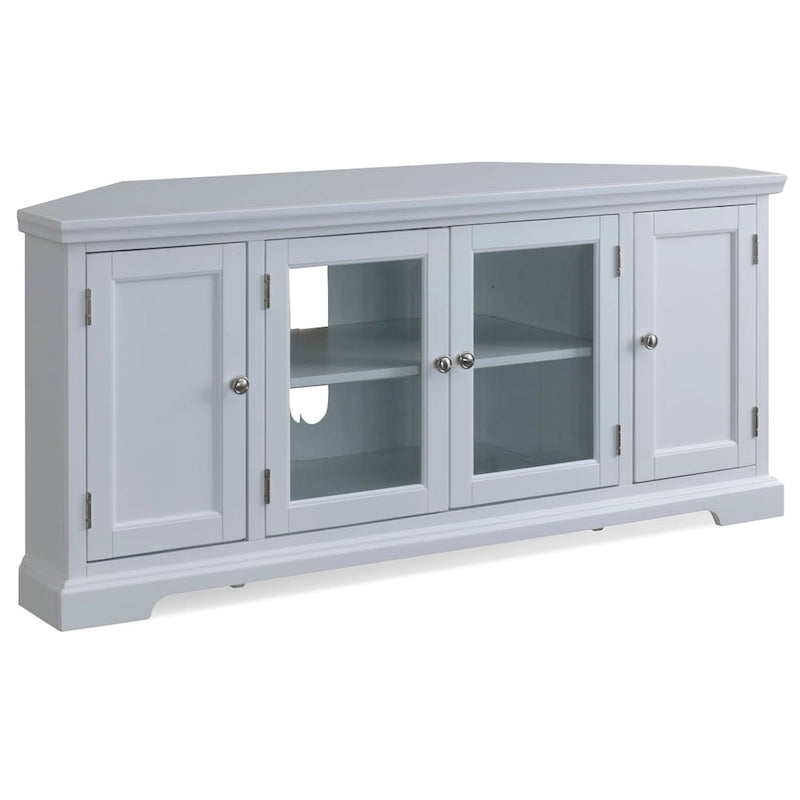 Meuble TV d'angle avec espace de rangement fermé