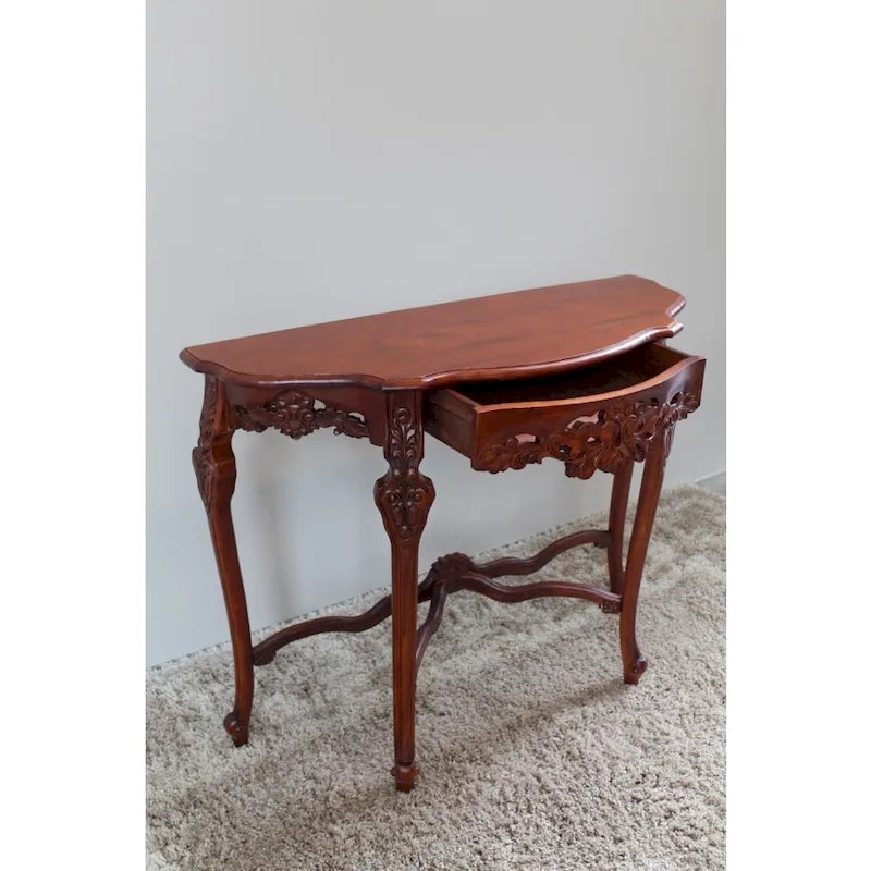 Console demi-lune sculptée