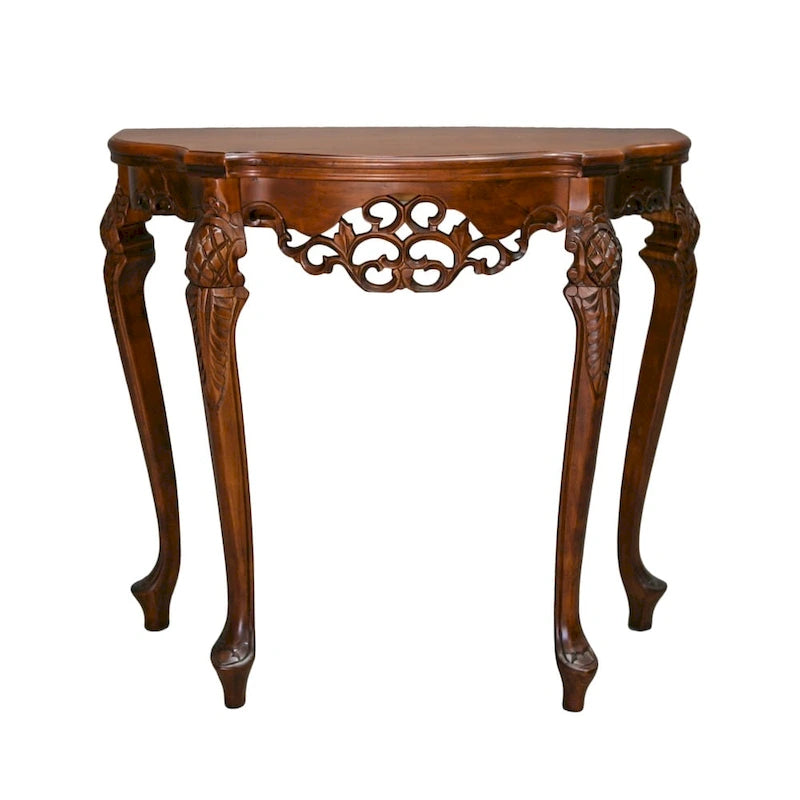Console demi-lune sculptée
