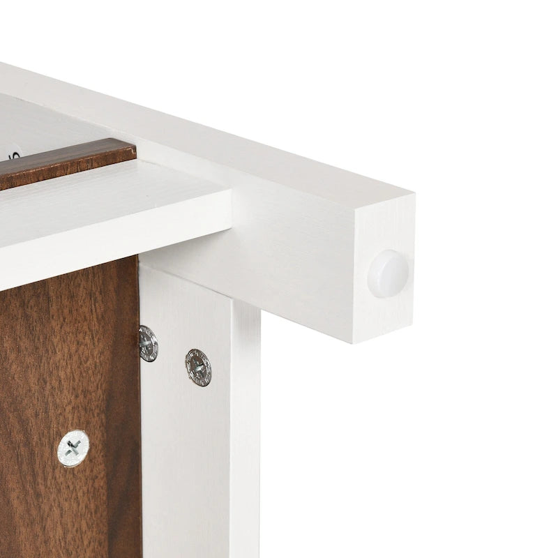 Table basse carrée à double plateau avec étagères, idéale pour le salon