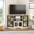Meuble TV d'angle de style campagnard, centre de divertissement, console de contrôle multimédia