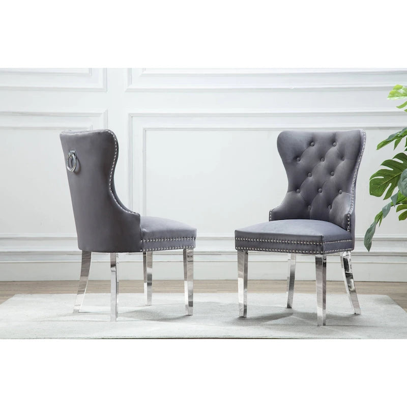 Chaises de salle à manger capitonnées, lot de 2, qualité supérieure