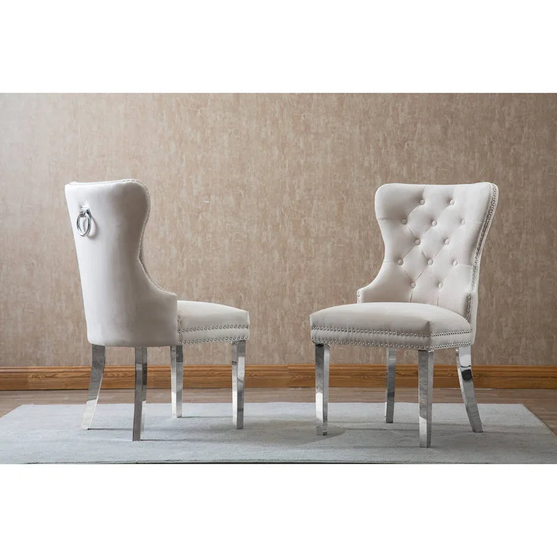 Chaises de salle à manger capitonnées, lot de 2, qualité supérieure