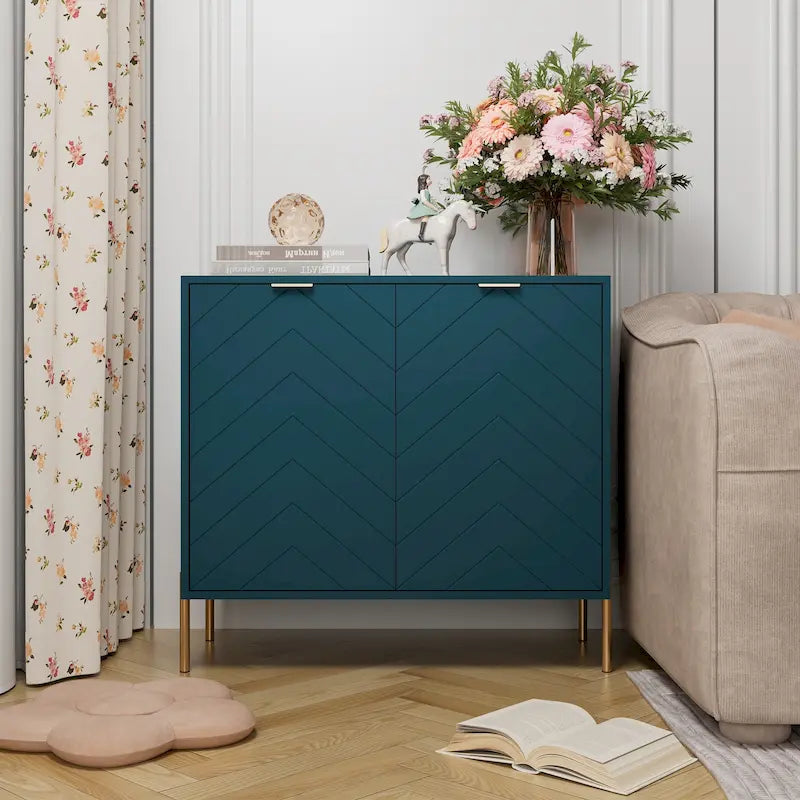 Buffet décoratif double porte pour supports de rangement