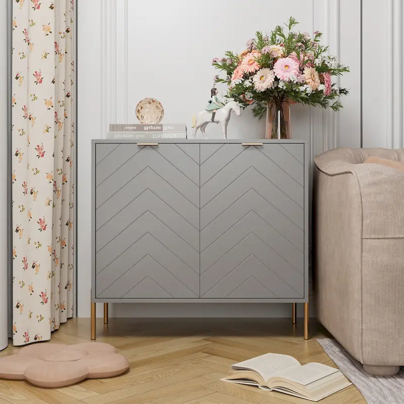 Buffet décoratif double porte pour supports de rangement