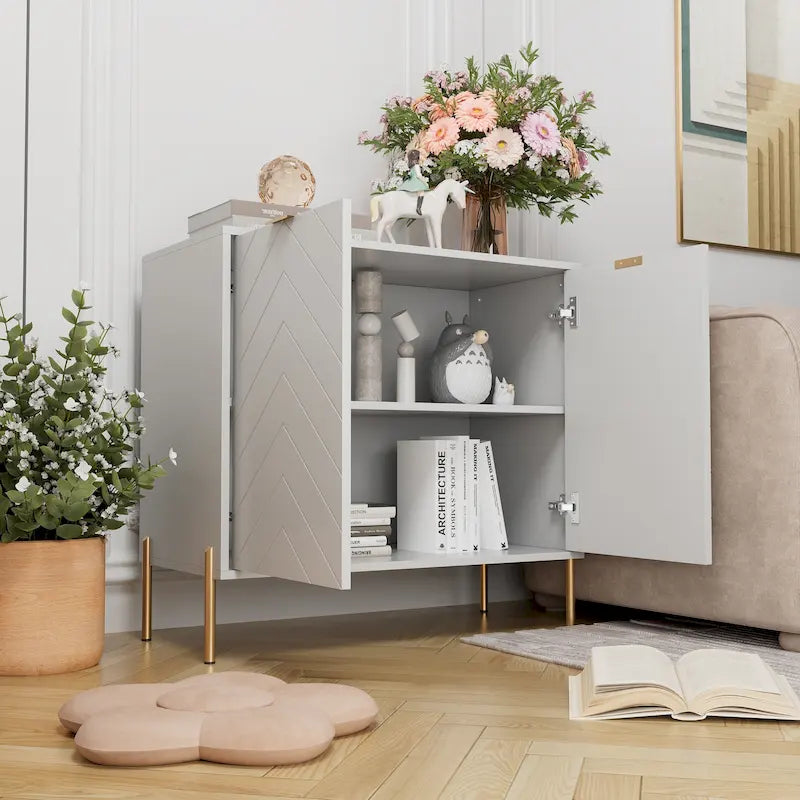 Buffet décoratif double porte pour supports de rangement