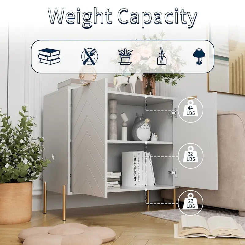 Buffet décoratif double porte pour supports de rangement