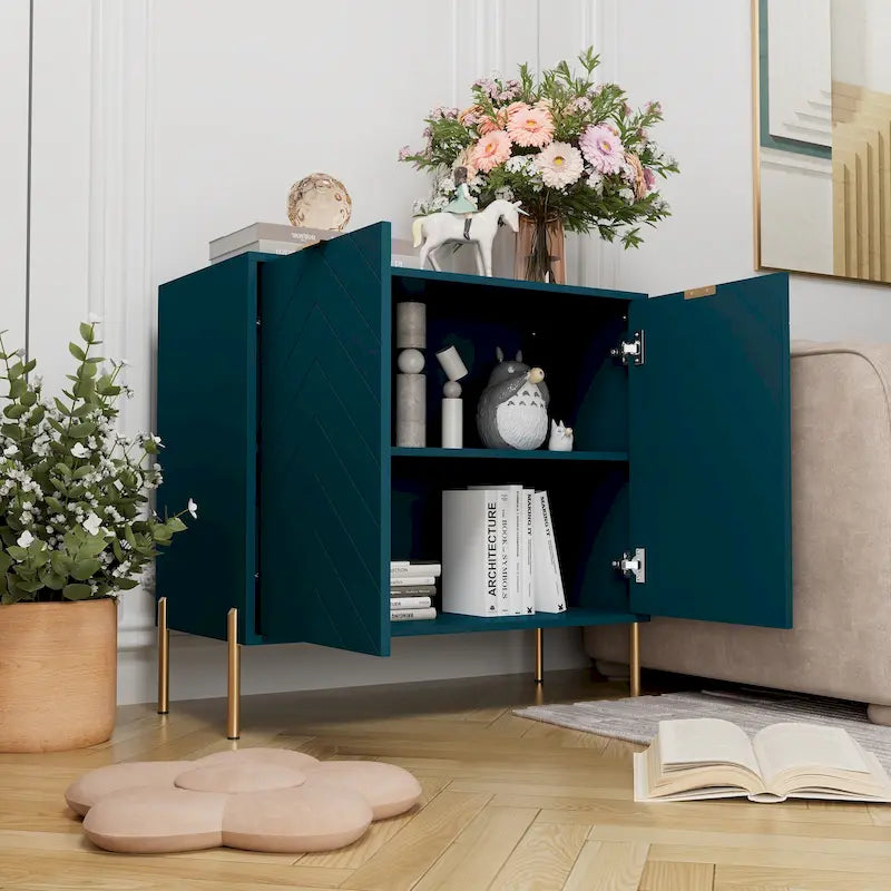 Buffet décoratif double porte pour supports de rangement