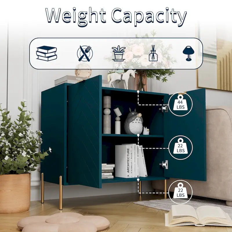 Buffet décoratif double porte pour supports de rangement
