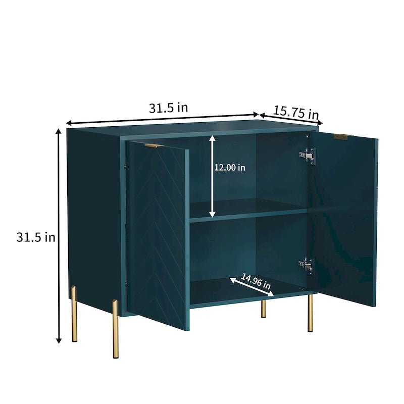 Buffet décoratif double porte pour supports de rangement