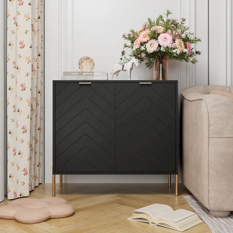 Buffet décoratif double porte pour supports de rangement