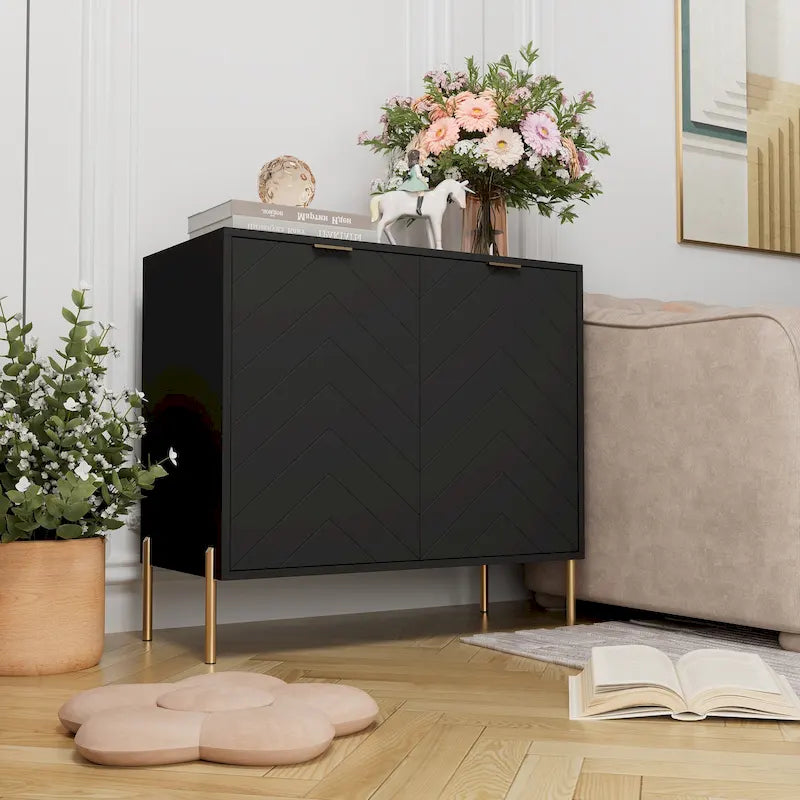 Buffet décoratif double porte pour supports de rangement
