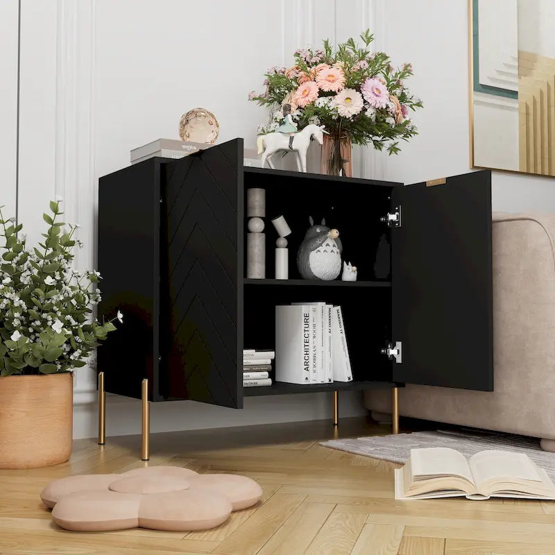 Buffet décoratif double porte pour supports de rangement