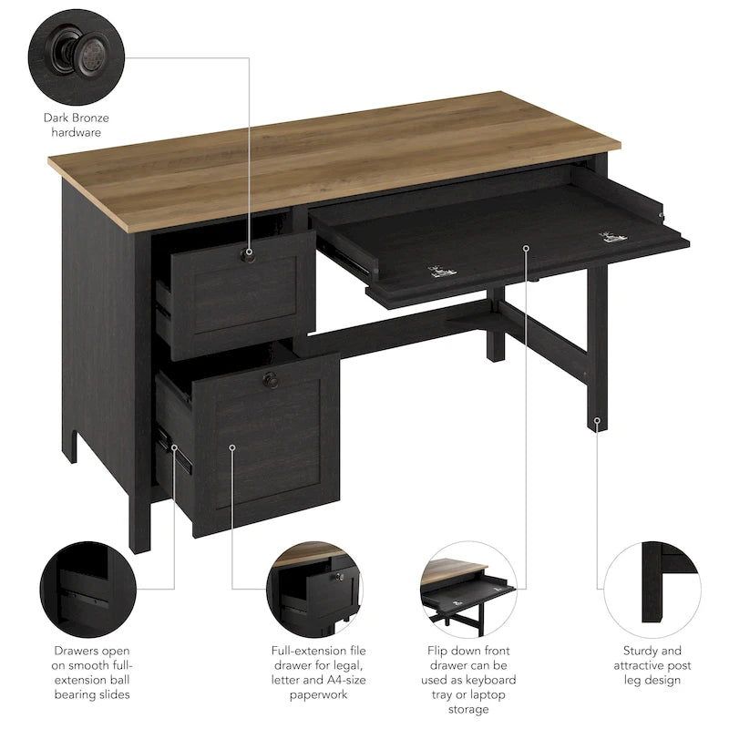 Bureau informatique avec tiroirs