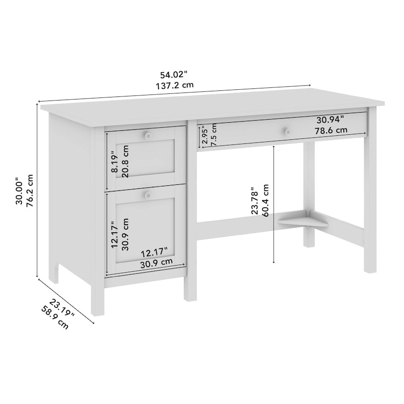 Bureau informatique avec tiroirs