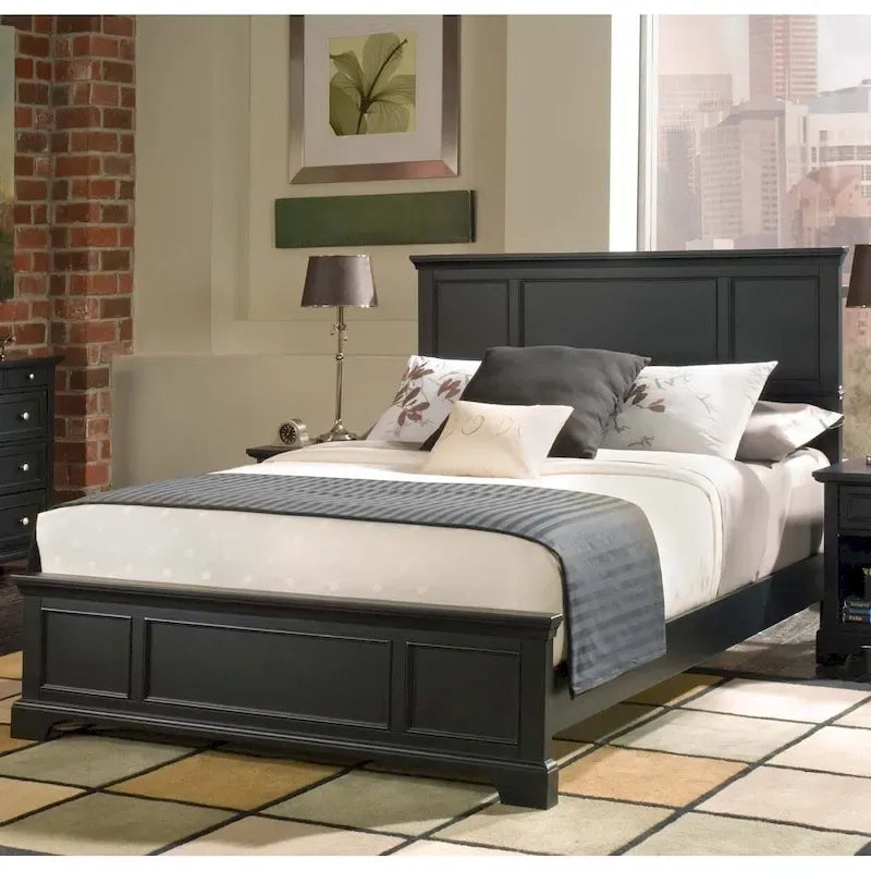 Lit queen-size noir