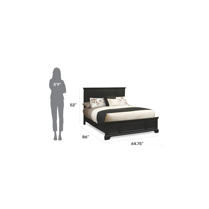 Lit queen-size noir