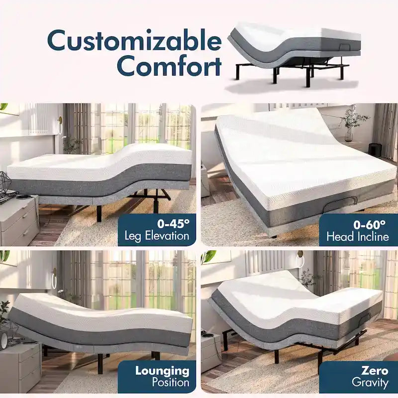 Sommier réglable avec un matelas hybride de 30,5 cm