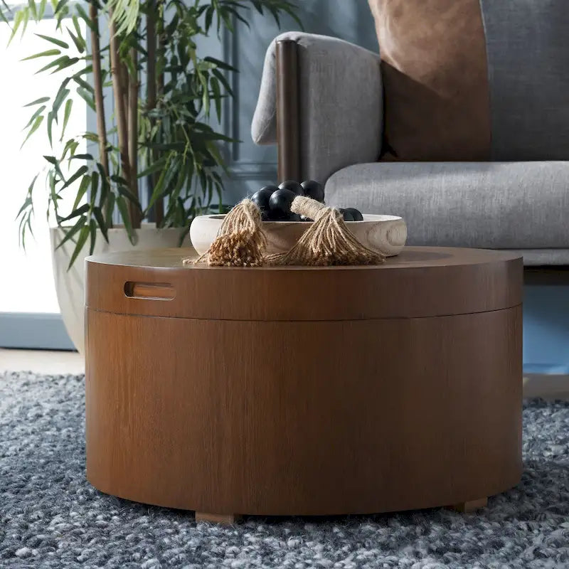 Table basse ronde avec rangement