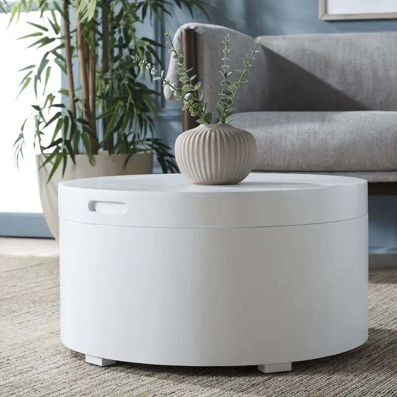 Table basse ronde avec rangement