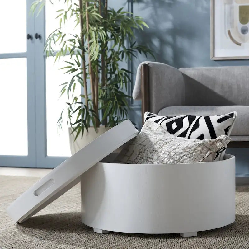 Table basse ronde avec rangement