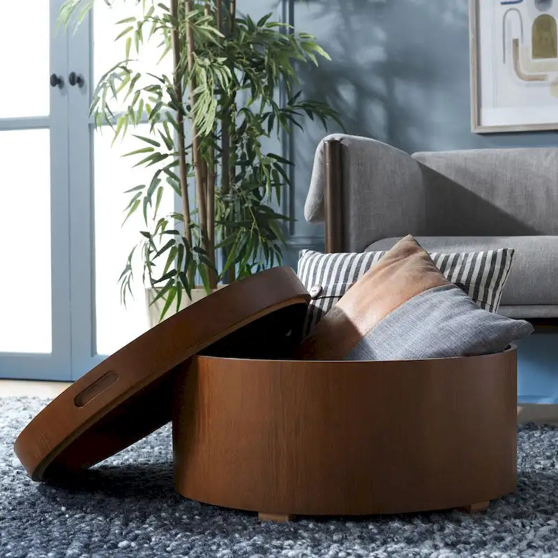 Table basse ronde avec rangement