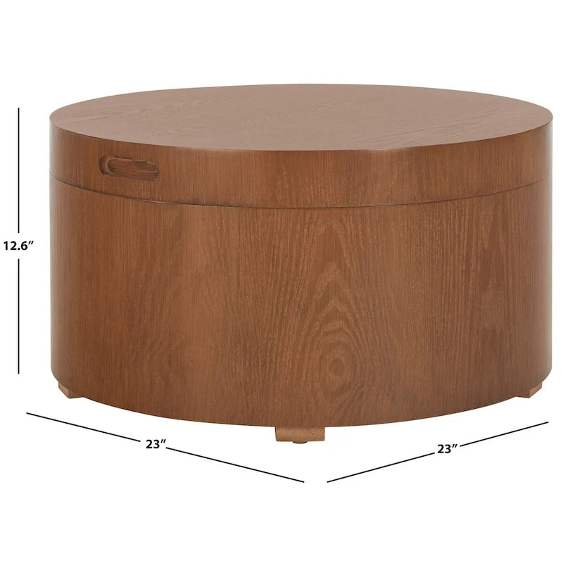 Table basse ronde avec rangement
