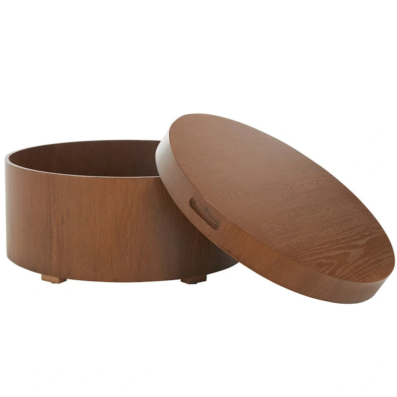 Table basse ronde avec rangement
