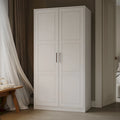 Armoire urbaine à double porte en bois massif, avec portes en bois massif et portes miroir.