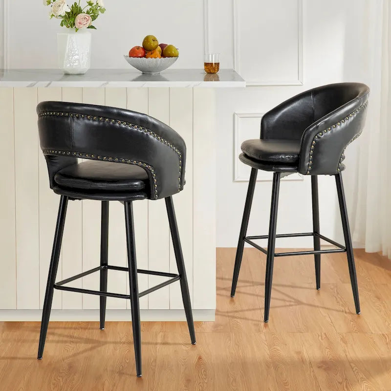 Tabouret de bar en similicuir de haute qualité, style médiéval-moderne, hauteur 40,5 pouces