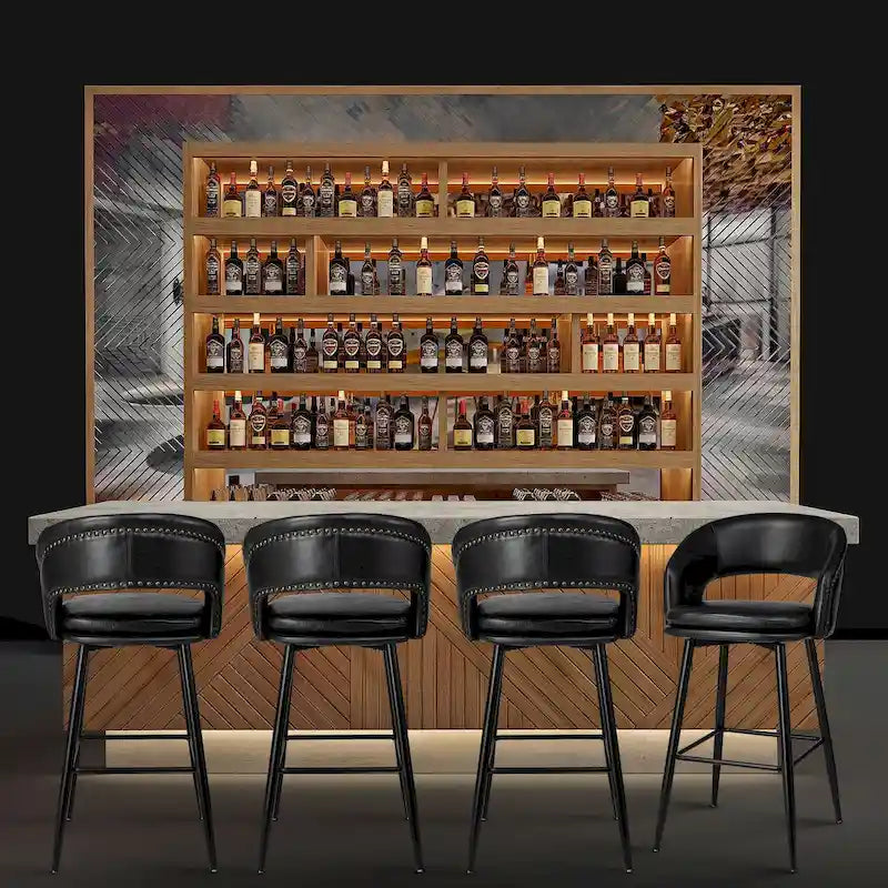 Tabouret de bar en similicuir de haute qualité, style médiéval-moderne, hauteur 40,5 pouces