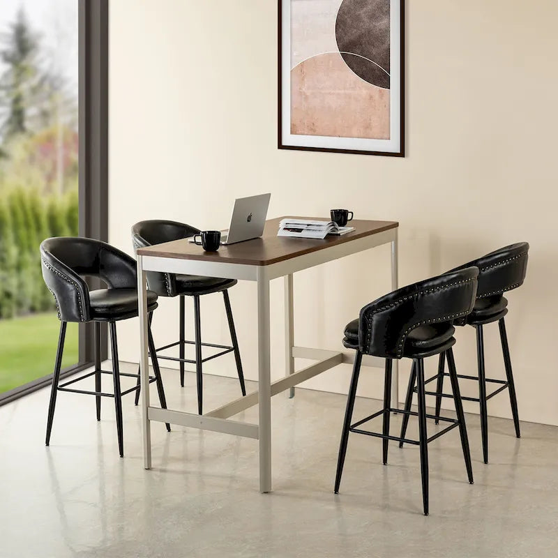Tabouret de bar en similicuir de haute qualité, style médiéval-moderne, hauteur 40,5 pouces