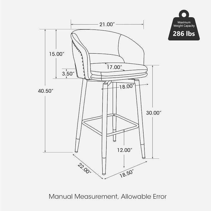 Tabouret de bar en similicuir de haute qualité, style médiéval-moderne, hauteur 40,5 pouces