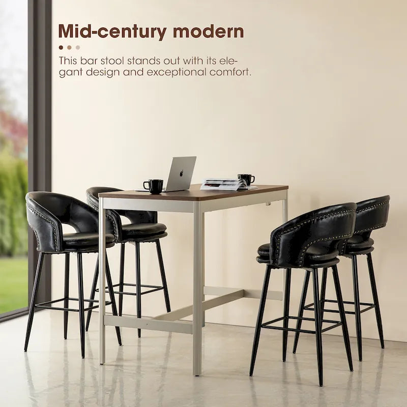 Tabouret de bar en similicuir de haute qualité, style médiéval-moderne, hauteur 40,5 pouces