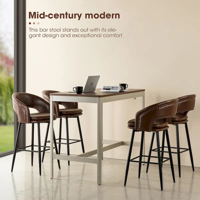 Tabouret de bar en similicuir de haute qualité, style médiéval-moderne, hauteur 40,5 pouces