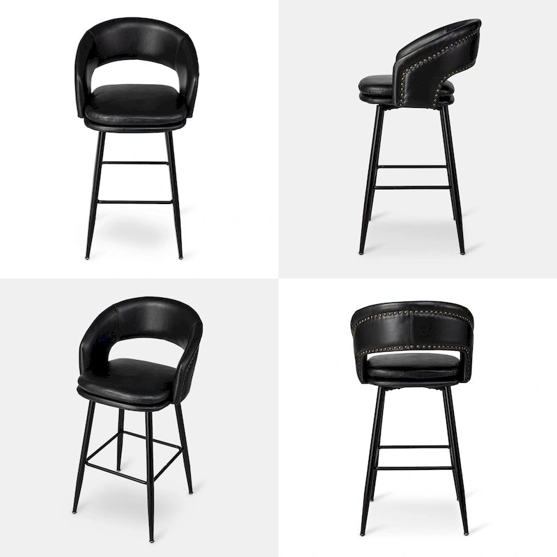 Tabouret de bar en similicuir de haute qualité, style médiéval-moderne, hauteur 40,5 pouces