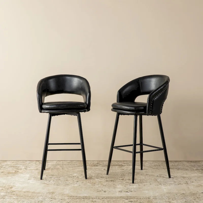 Tabouret de bar en similicuir de haute qualité, style médiéval-moderne, hauteur 40,5 pouces